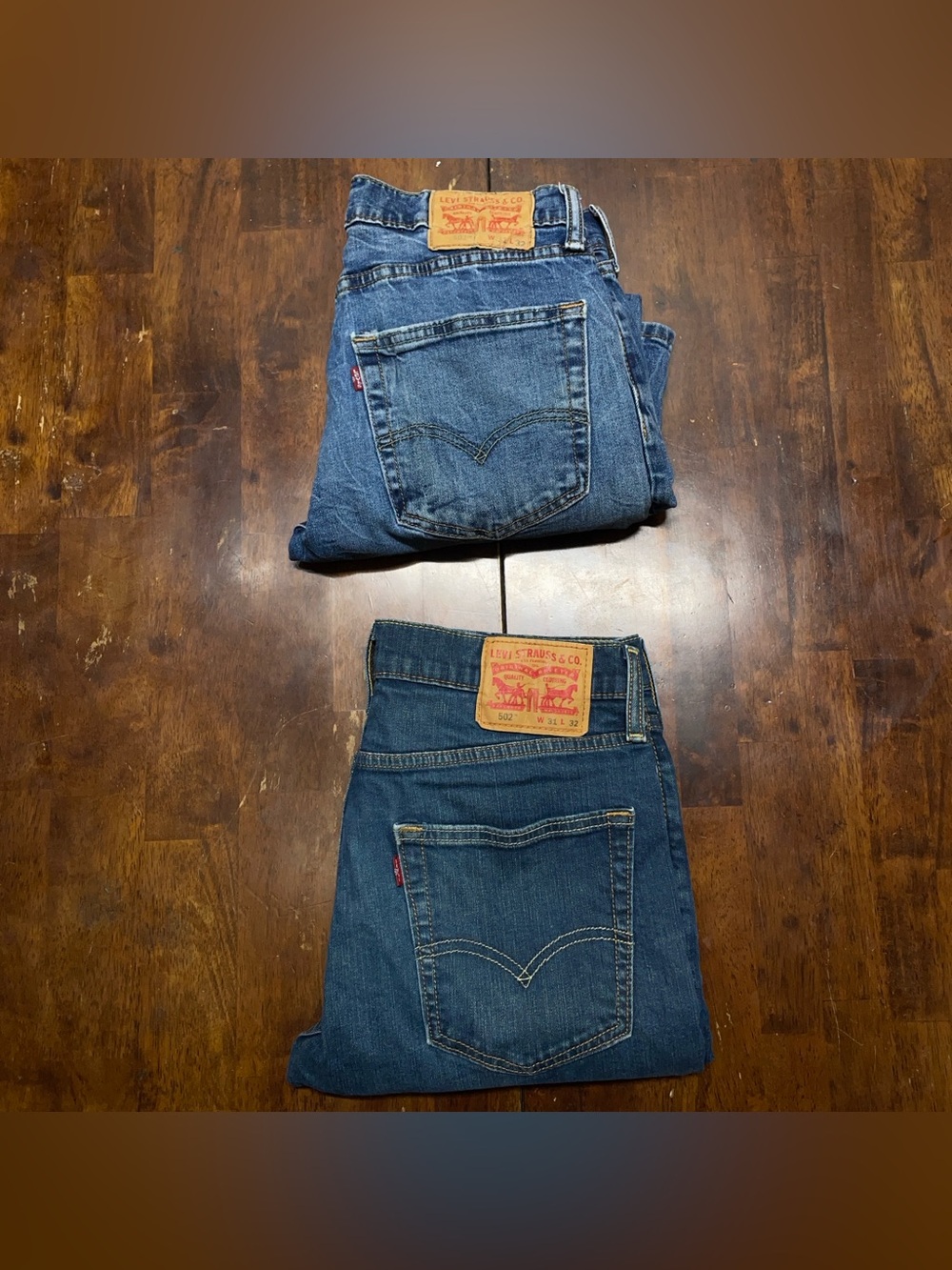 Levis 502 31 X 32 Blue Jeans Mens Tapered Lot Of 2